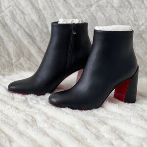Christian Louboutin Turela 85 Leather Ankle Boots Booties Black 36.5